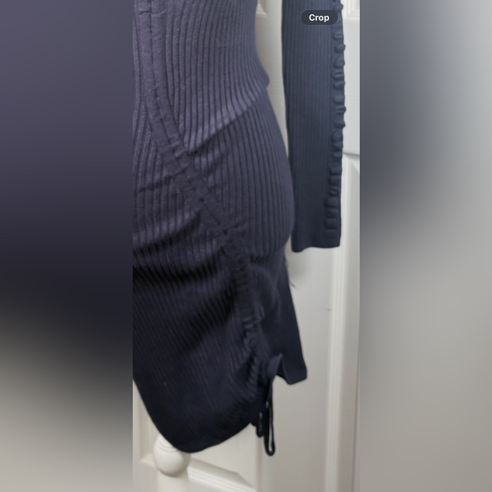 Guess Navy Blue Ribbed Knit Dress Small - Picture 6 of 11